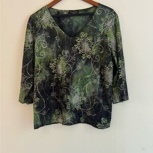 Brittany Black Women Mid Sleeve Shirt Size 1X